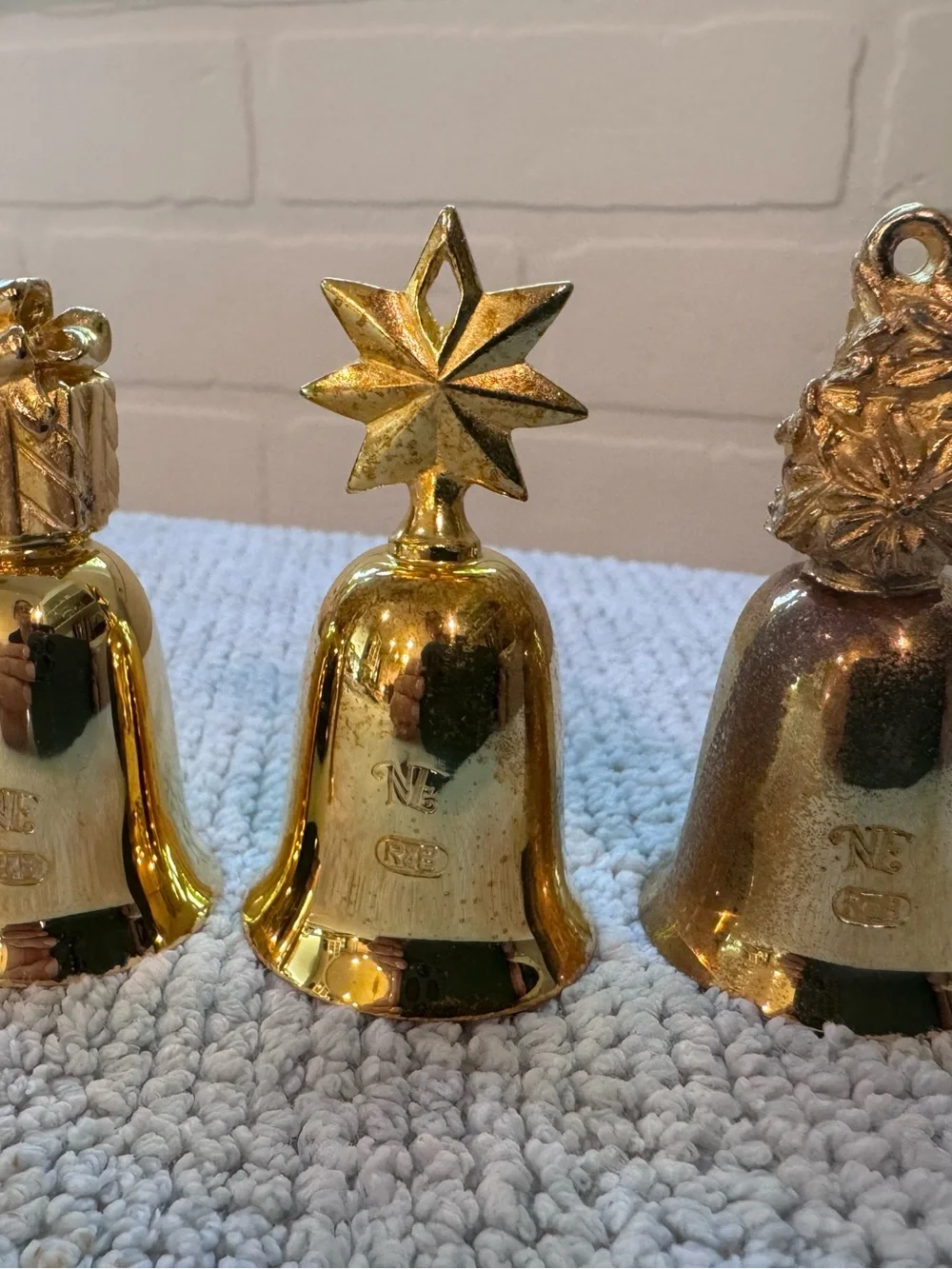 Reed and Barton New England Society Gold Plated Christmas Bells